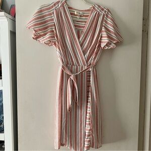 Monteau stripped wrap dress